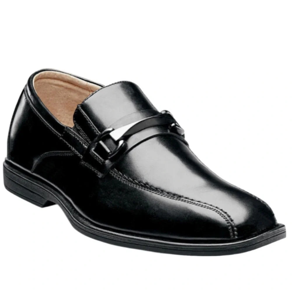 NIB Florsheim Reveal Bit Jr Black Leather Loafers Boys Toddler Size 11